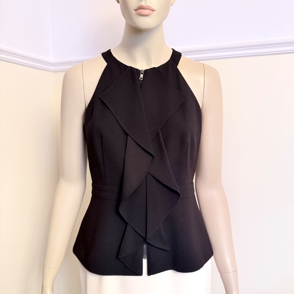 BCBG MAXAZRIA Daysie black ruffle top - Picture 3 of 10